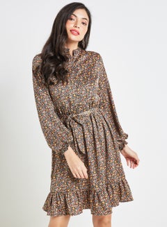 Y.A.S Patterned Waist Tie Dress Multicolour  - Image 1