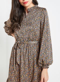 Y.A.S Patterned Waist Tie Dress Multicolour  - Image 4