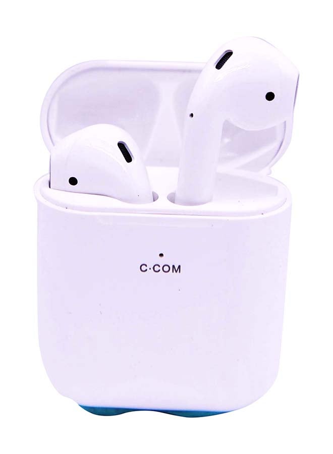 Wireless On-Ear Earbuds With Charging Case White - Image 1