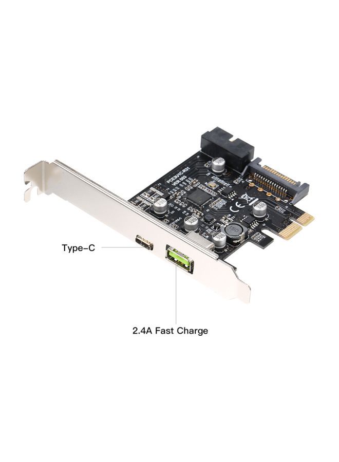Generic PCI-E To USB 3.1 Expansion Card Black/Silver  - Image 2