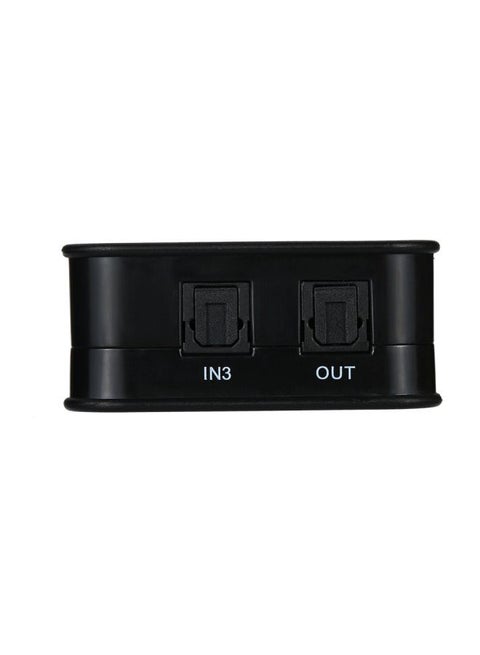 3-In-1 SPDIF Optical Audio Switcher With Remote Control Black