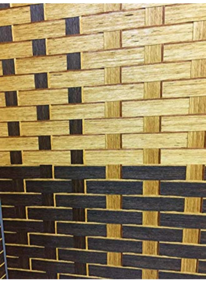 مقسم غرفة مصمم بعدد 4 ألواح مستطيلة أسود/ ناتشورال - Image 2