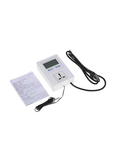 LCD Digital Intelligent Temperature Controller White 20 x 5.5 x 13cm