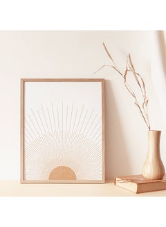 Rising Sun Design Art Poster With Frame Multicolour 30 x 40cm