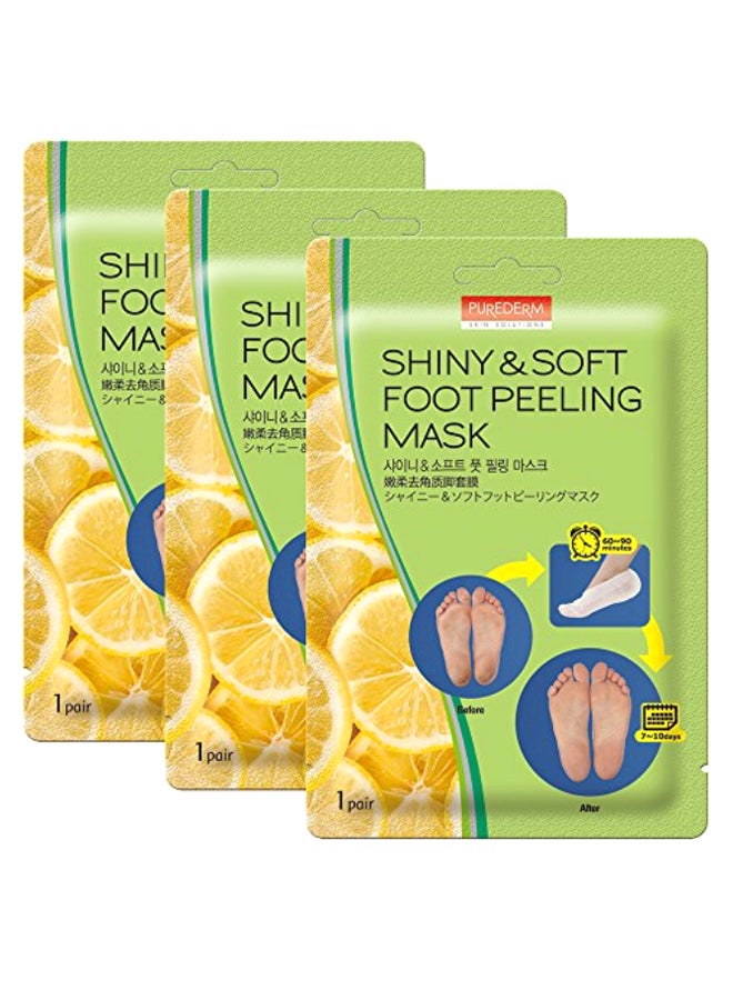 Purederm - Shiny And Soft Foot Peeling Mask Pack Of 3 - Image 1
