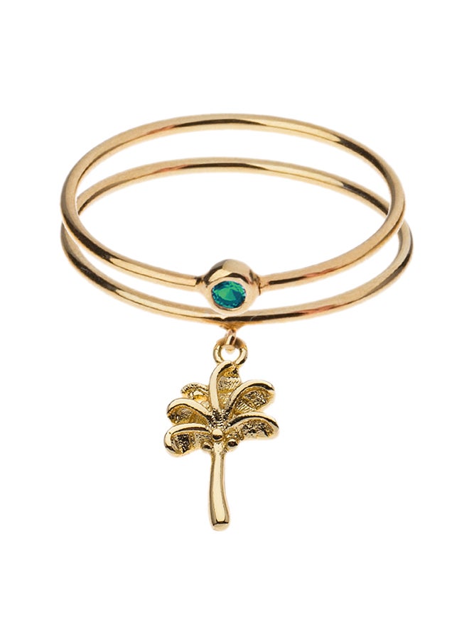 ORELIA LONDON Palm Tree Drop Ring