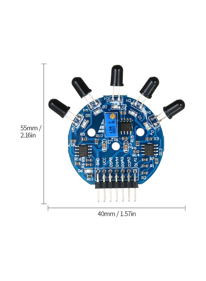 5 Channels Flame Fire Sensor Module Blue 12x1.5x8cm - Image 2