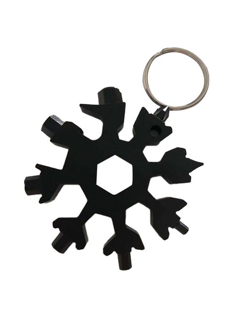 Snowflake Multi-tool Pocket Tool Spanner Hex Wrench Black 6.4x6.4cm
