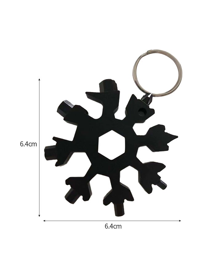Generic - Snowflake Multi-tool Pocket Tool Spanner Hex Wrench Black 6.4x6.4cm - Image 1