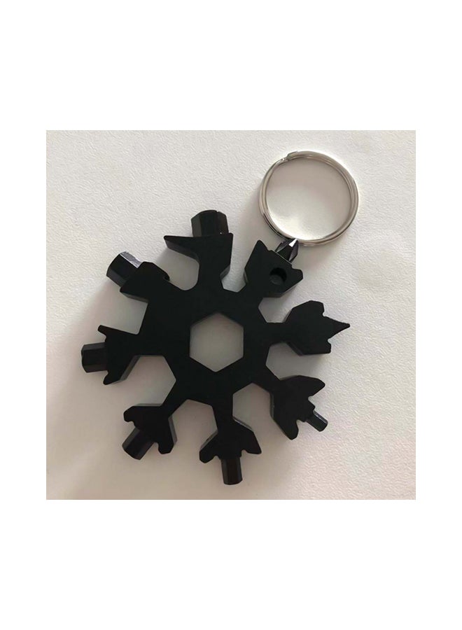 Generic - Snowflake Multi-tool Pocket Tool Spanner Hex Wrench Black 6.4x6.4cm - Image 1