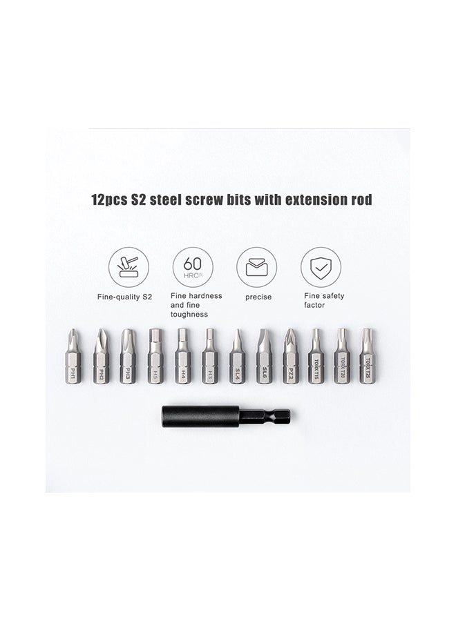 Xiaomi 13-Piece Mijia Cordless Rechargeable Screwdriver With Screw Bits Set Black 16.5x6x16.5cm  - Image 2