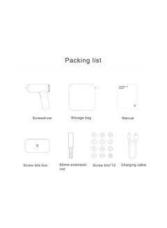 Xiaomi 13-Piece Mijia Cordless Rechargeable Screwdriver With Screw Bits Set Black 16.5x6x16.5cm  - Image 3
