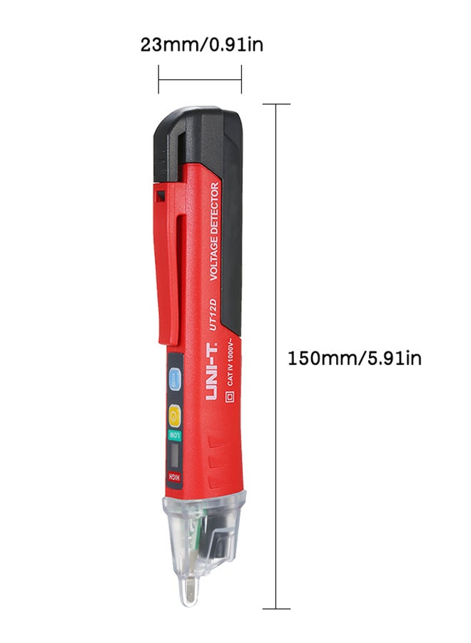 UNI-T Portable Non-contact AC Voltage Tester Pen Red/Black 20x4.5x4.5cm  - Image 2