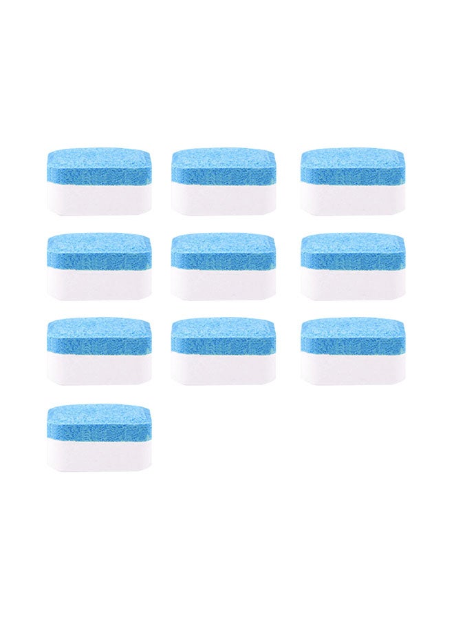 10-Piece Washing Machine Washer Cleaning Tablet Set Blue/White 13x2x6cm 