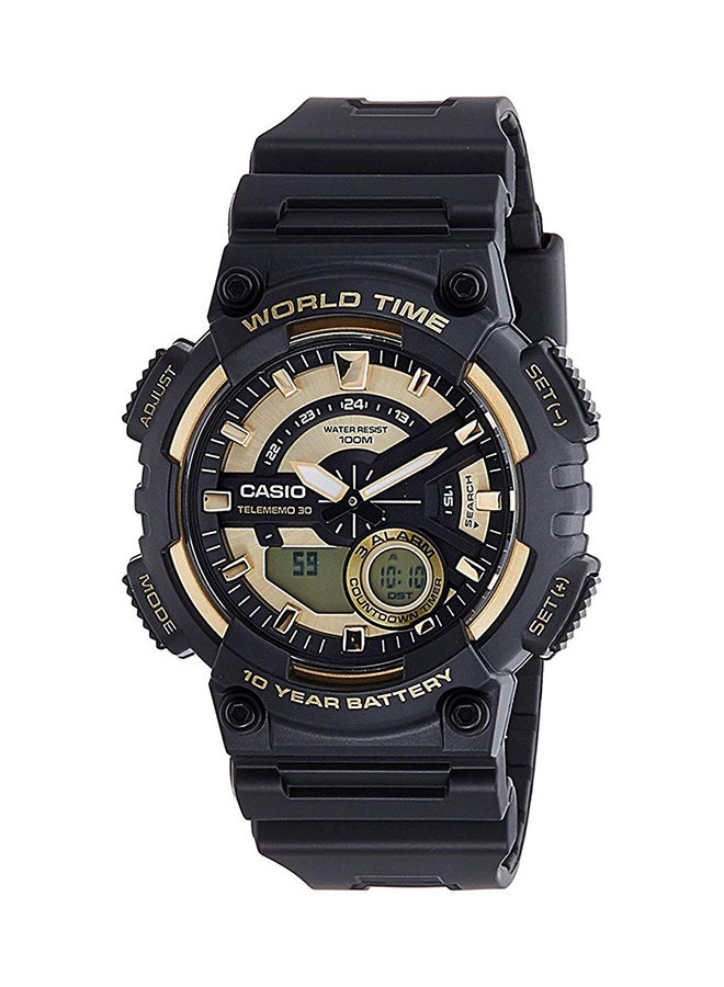 كاسيو ساعة بعقارب/ رقمية مقاومة للماء، طراز AEQ-110BW-9A للرجال - Image 1