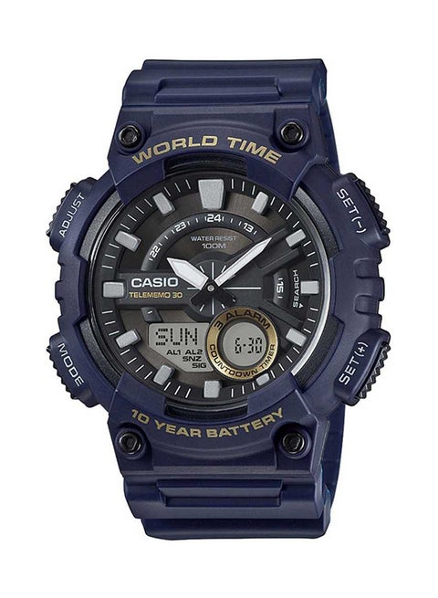 Men's Water Resistant Analog & Digital Watch AEQ-110W-2AVDF - 47 mm - Navy Blue