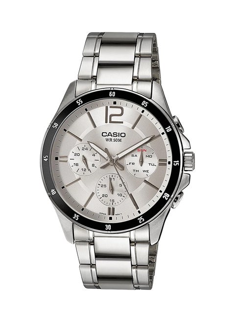 Men's Stainless Steel Digital Quartz Watch MTP-1374D-7AVDF - 43 mm - Silver