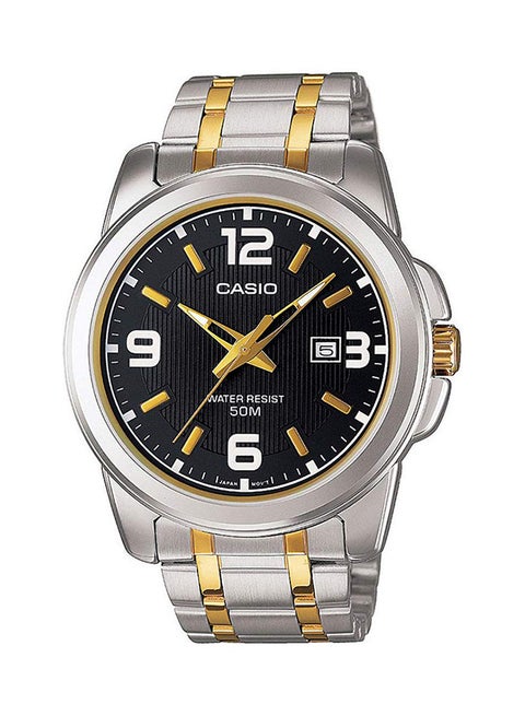 Men's Water Resistant Analog Watch MTP-1314SG-1A - 45 mm - Silver/Gold