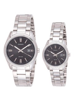 Water Resistant Analog Couple Watch Set MTP/LTP-1302D-1A1V