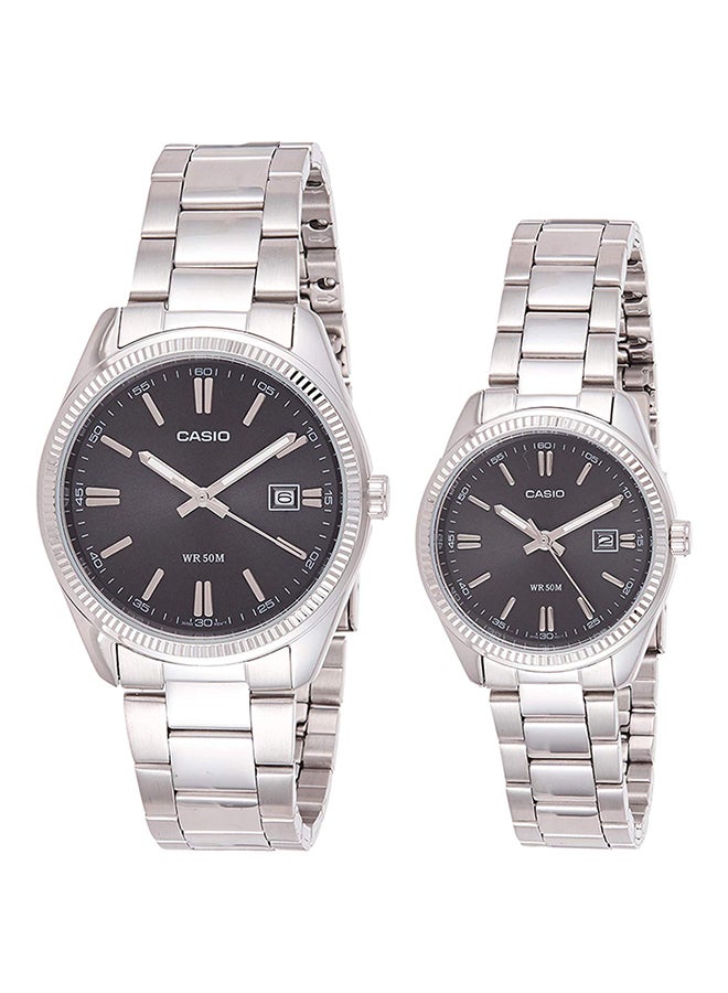 CASIO - Water Resistant Analog Couple Watch Set MTP/LTP-1302D-1A1V - Image 1