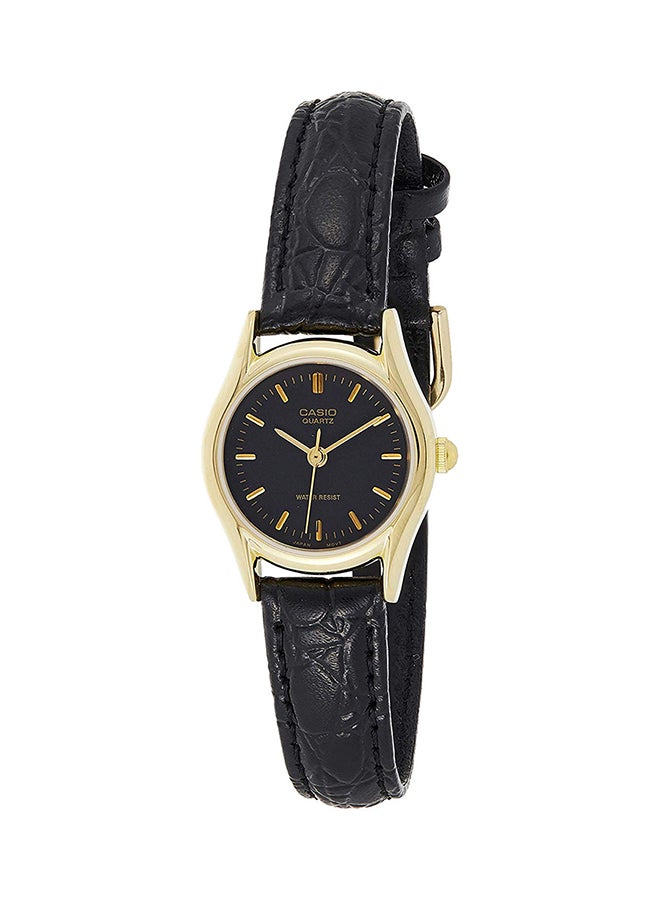 CASIO Women's Leather Analog Watch LTP-1094Q-1ARDF - 23 mm - Black - Image 1