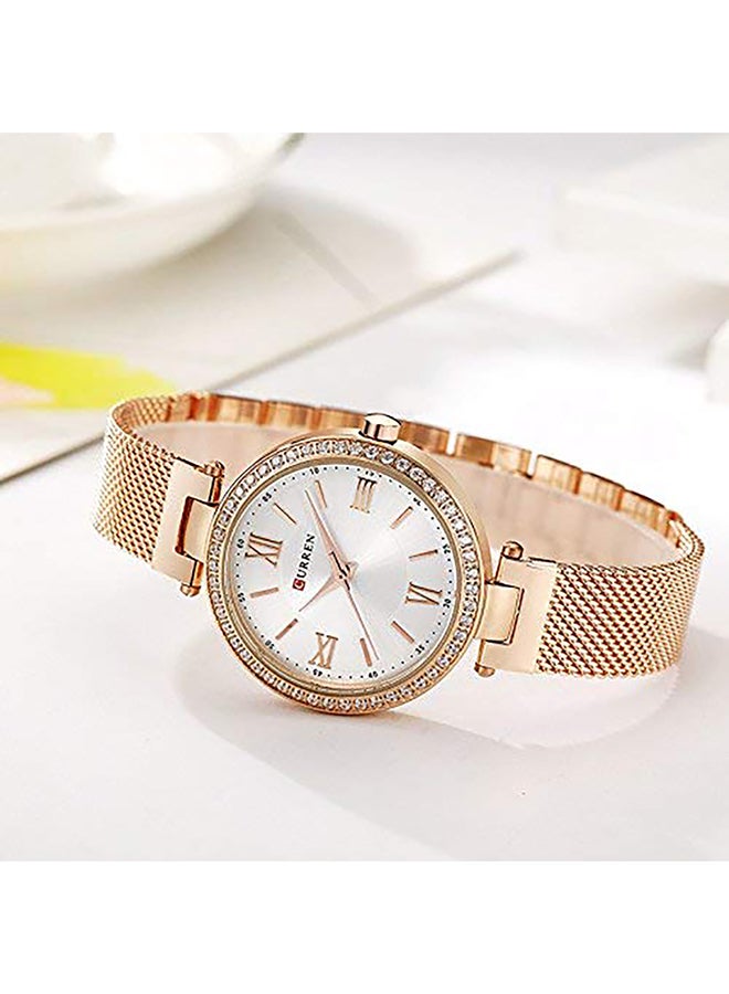CURREN - Women's Water Resistant Analog Wrist Watch 9011 - 30 mm -Rose Gold - Image 1
