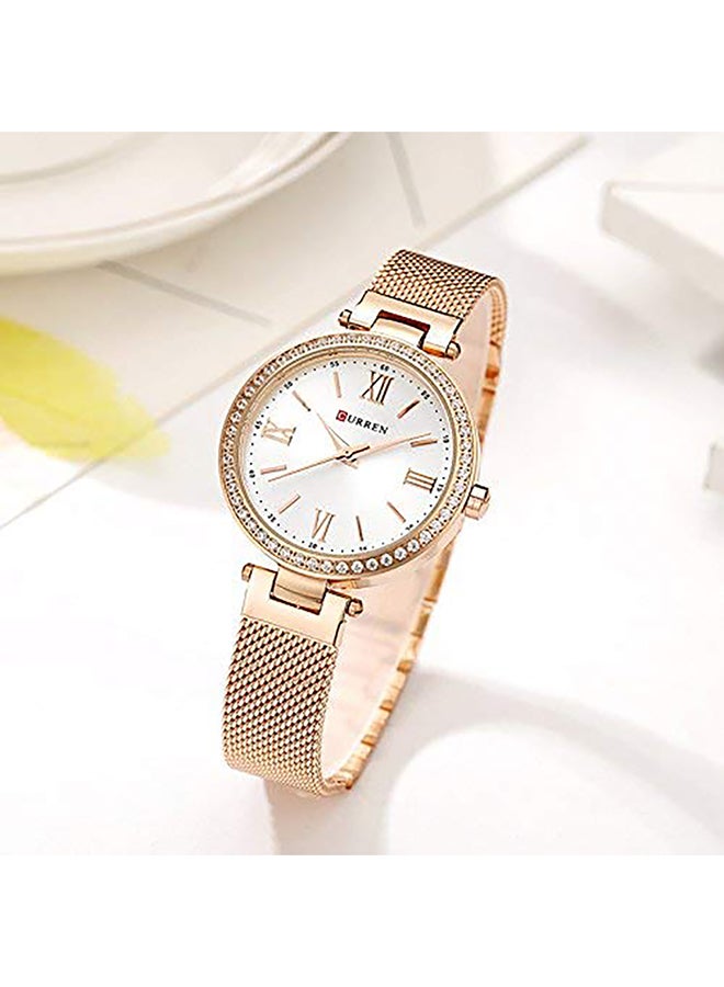 CURREN - Women's Water Resistant Analog Wrist Watch 9011 - 30 mm -Rose Gold - Image 1