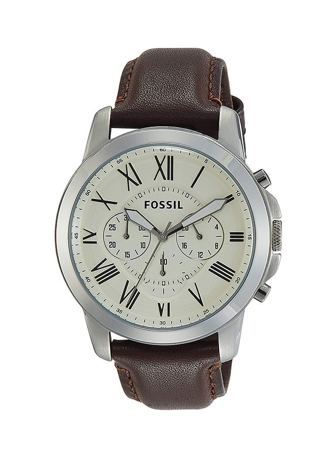 FOSSIL men Grant Water Resistant Leather Chronograph Watch FS4735IE  - Image 1