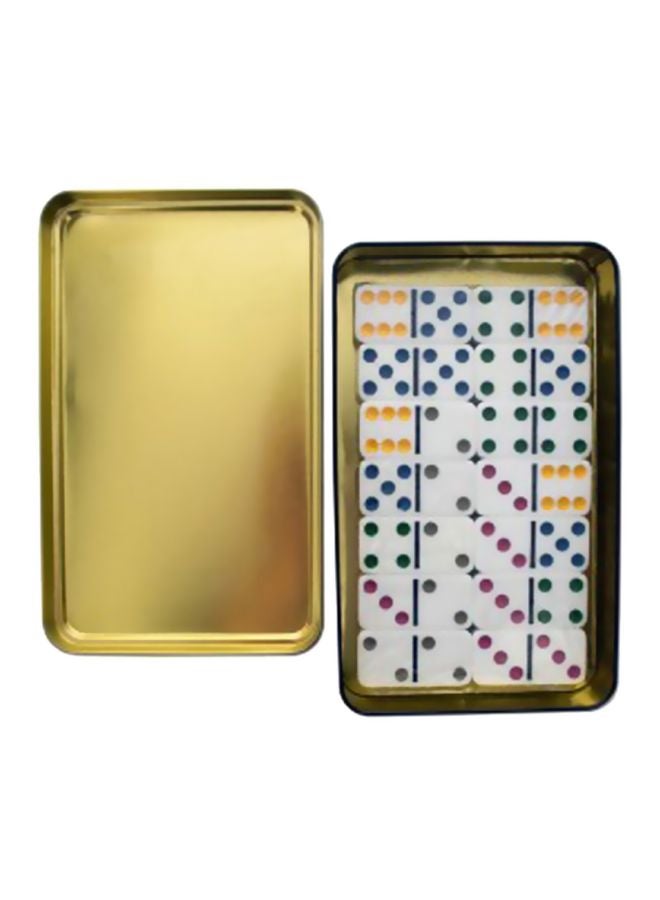 Kole Imports - 28-Piece Double 6-Color Dot Dominoes Game Set OD851 One Size - Image 1