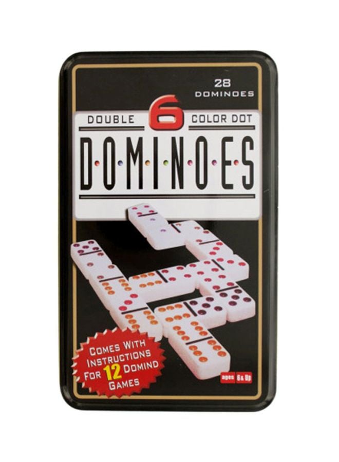 Kole Imports - 28-Piece Double 6-Color Dot Dominoes Game Set OD851 One Size - Image 1