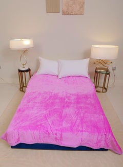 PARAJOHN Soft Flannel Fleece Blanket Polyester Pink 200x240cm  - Image 1