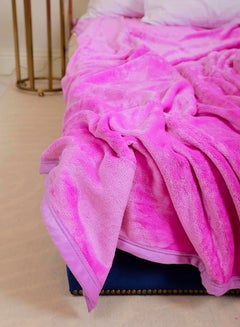 PARAJOHN Soft Flannel Fleece Blanket Polyester Pink 200x240cm  - Image 3