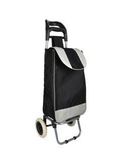 Kole Imports Easy Pull Shopping Bag With Wheels Black/White 