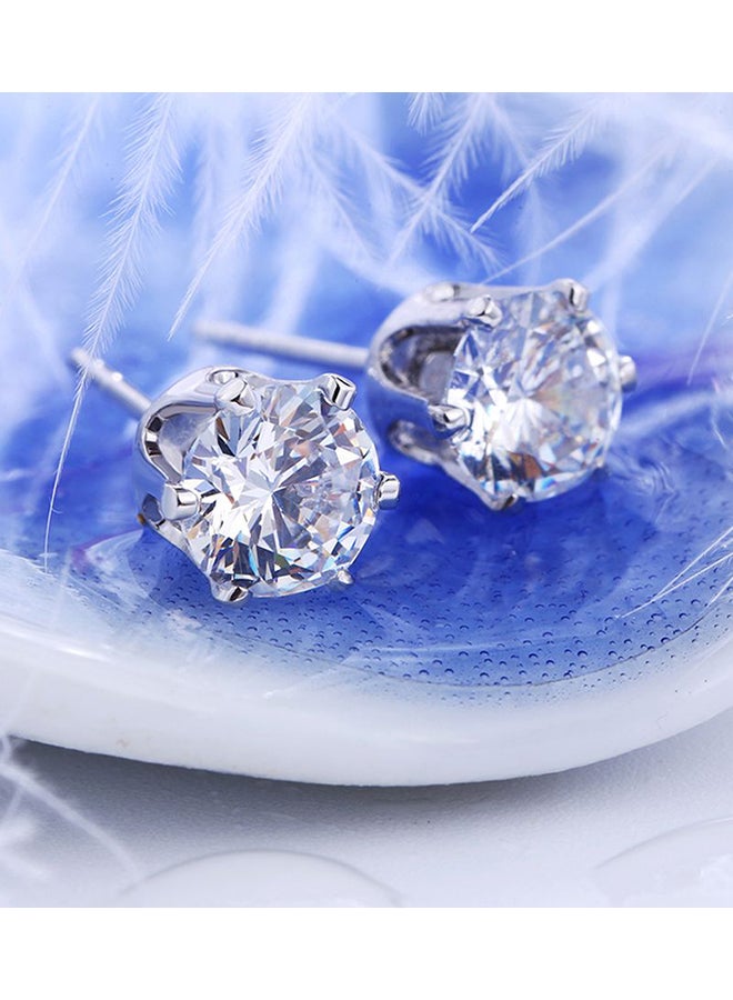 FASHION - White Gold Plated Cubic Zirconium Studs - Image 1