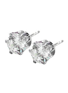 White Gold Plated Cubic Zirconium Studs