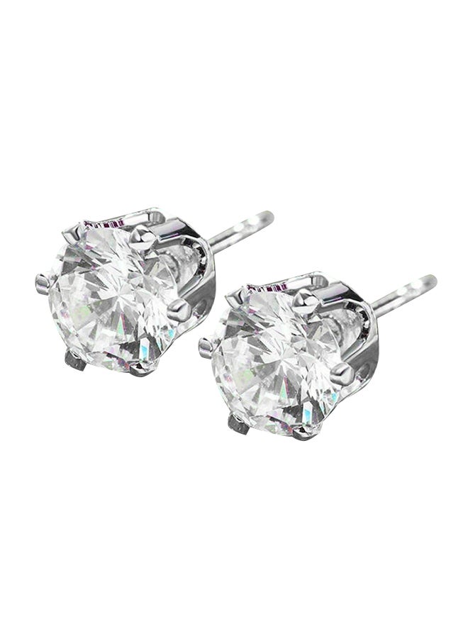 FASHION - White Gold Plated Cubic Zirconium Studs - Image 1