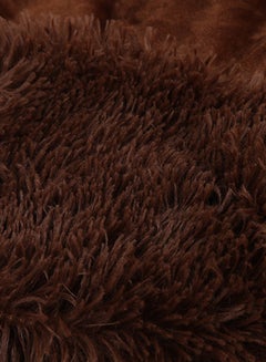 Generic Long Fur Throw Blanket polyester Brown 63x79inch  - Image 3