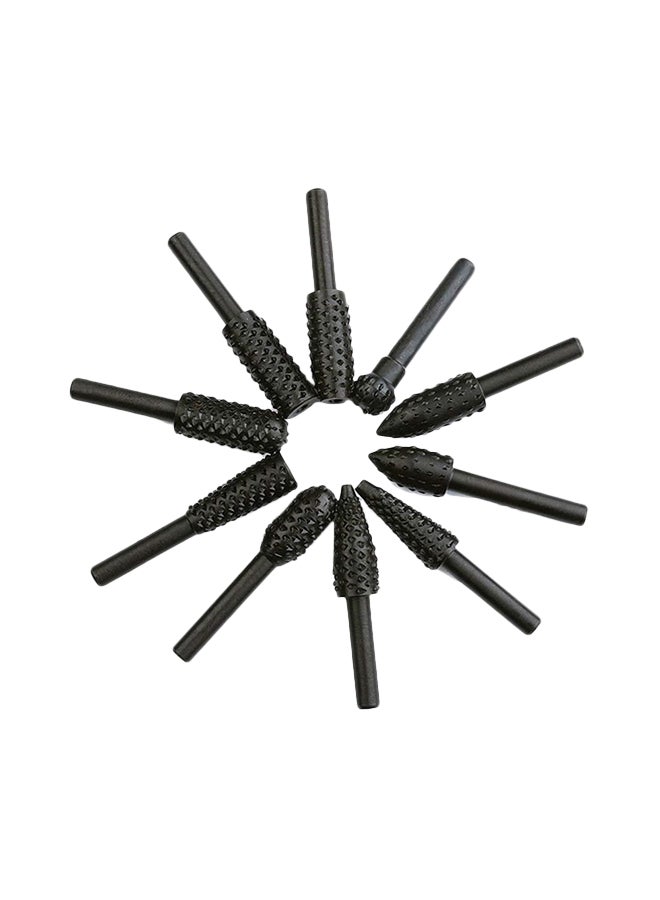 10-Piece Woodworking Twist Drill Bits Black 10cm