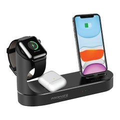 PROMATE Apple Wireless Charging Station, World’s First MFi Certified 20W Power Delivery Charging Dock with 10W Qi Fast Wireless Charging, MFi Apple Watch Charger and 2.4A USB Charging Port for Apple iPhone 12, iPod, iPad, PowerState Black  - Image 2