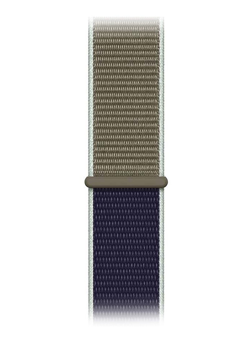 Perfii Nylon Loop Replacement Band 20 mm For Samsung Active 2 Khaki/Blue - Image 2
