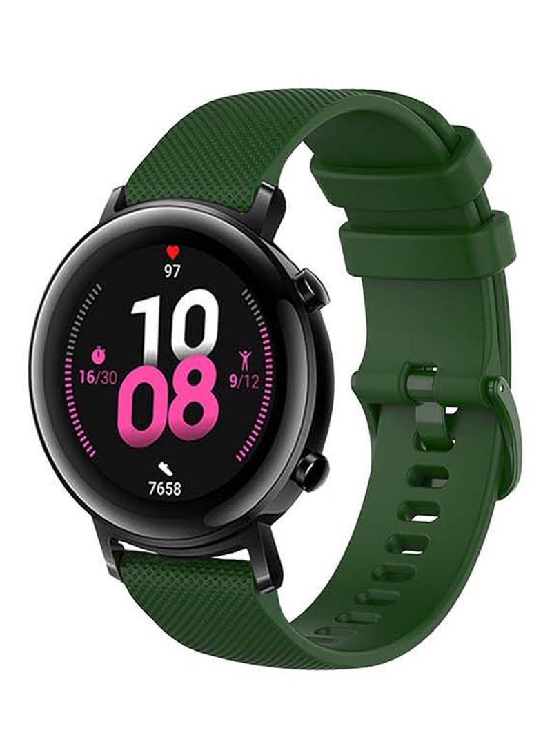 بيرفيي سوار رسمي بديل مصنوع من السيليكون الصلب مقاس 20 مم لساعة هواوي GT 2 أخضر - Image 2