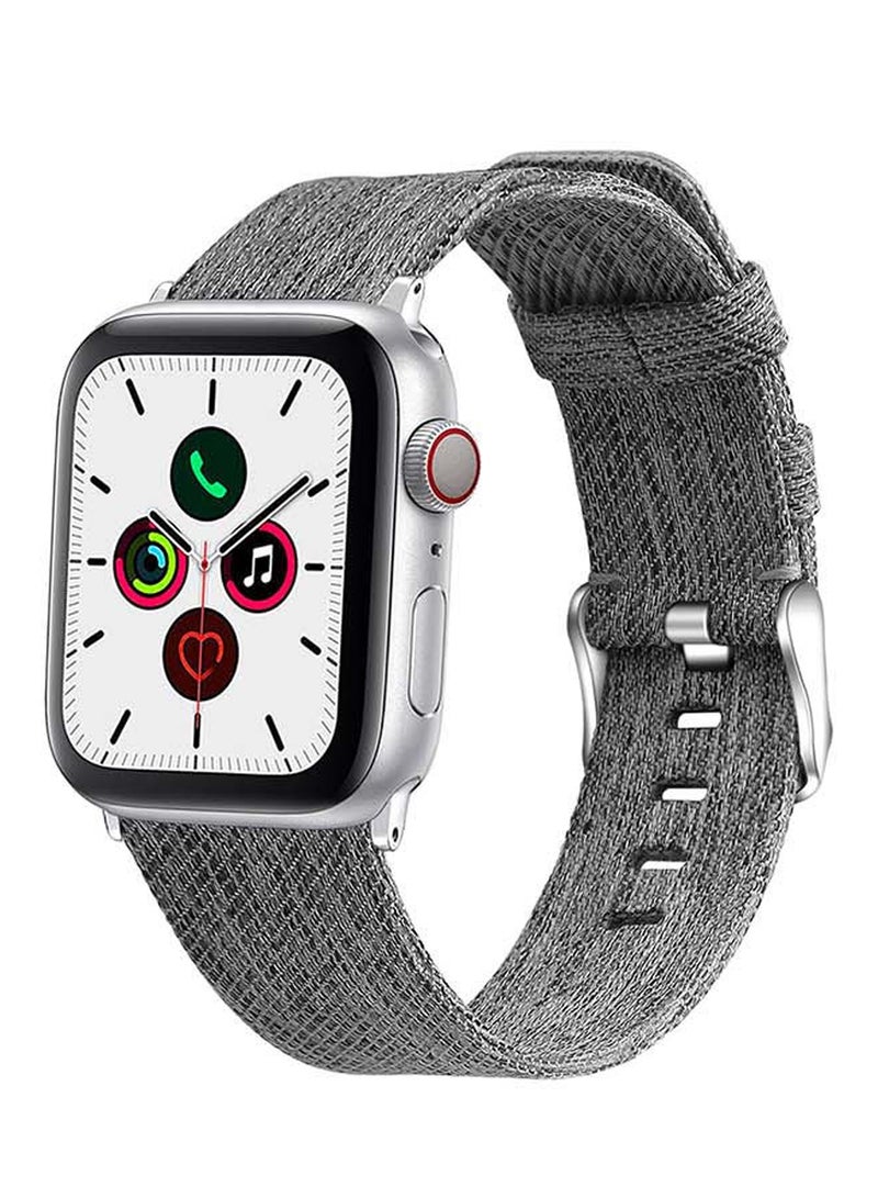 Perfii - Fabric Replacement Band  For Apple Watch Series 5/4/3/2/1 Grey - Image 1