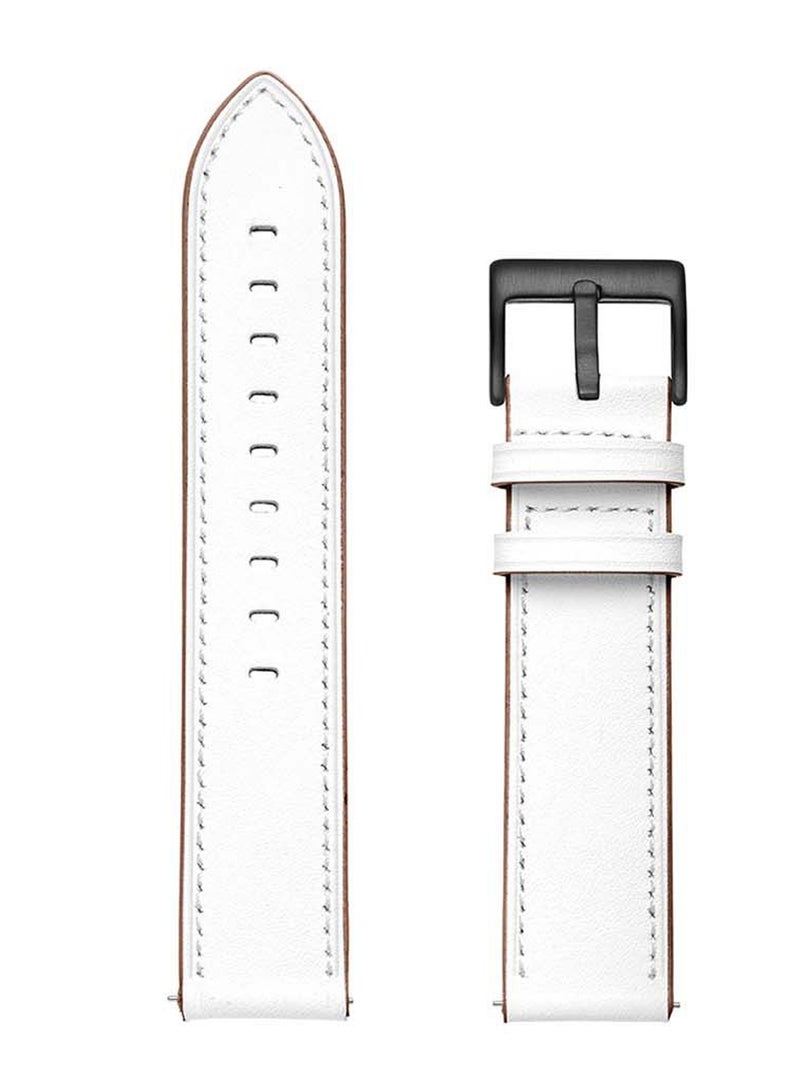 Perfii Genuine Leather Replacement Band 20 mm For Huawei Watch GT 2 White - Image 1