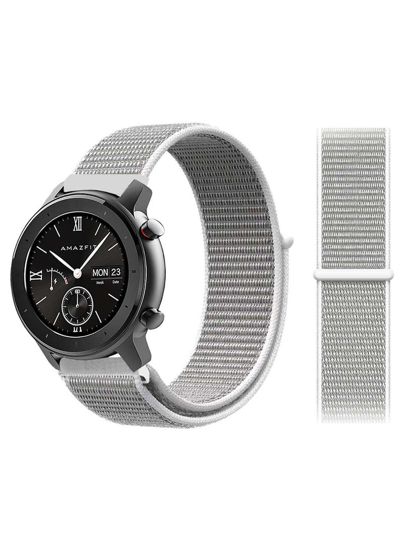 Perfii Nylon Loop Replacement Band For Amazfit GTR Seashell Silver