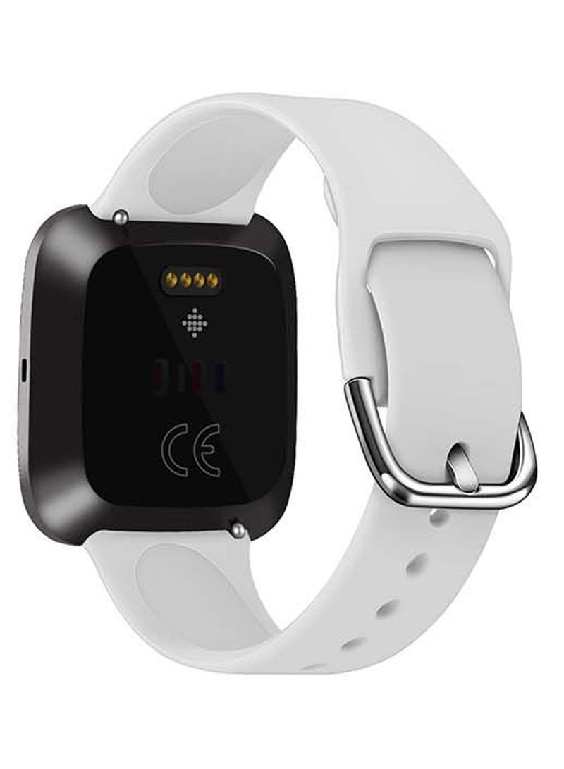 Perfii Official Solid Silicon Replacement Band For Fitbit Versa 2/1/Lite/SE White  - Image 2