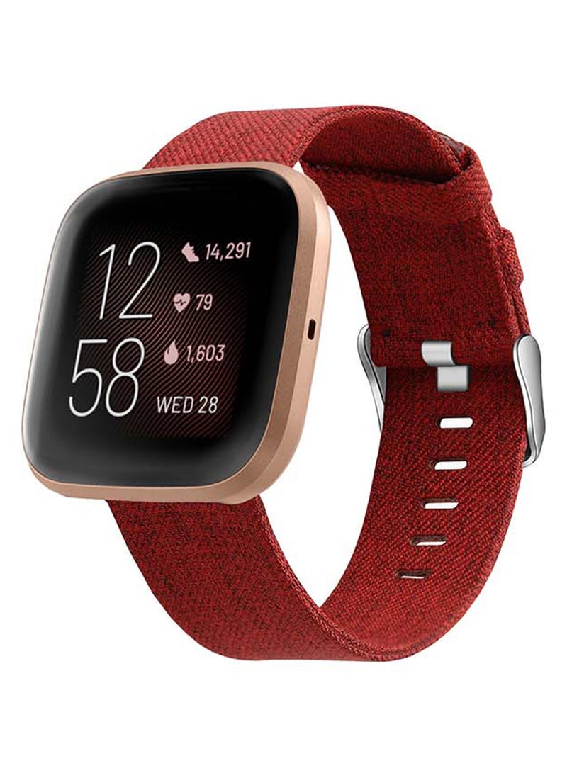 بيرفيي سوار بديل نسيجي لساعة فيرسا 2/1/Lite/SE أحمر - Image 2