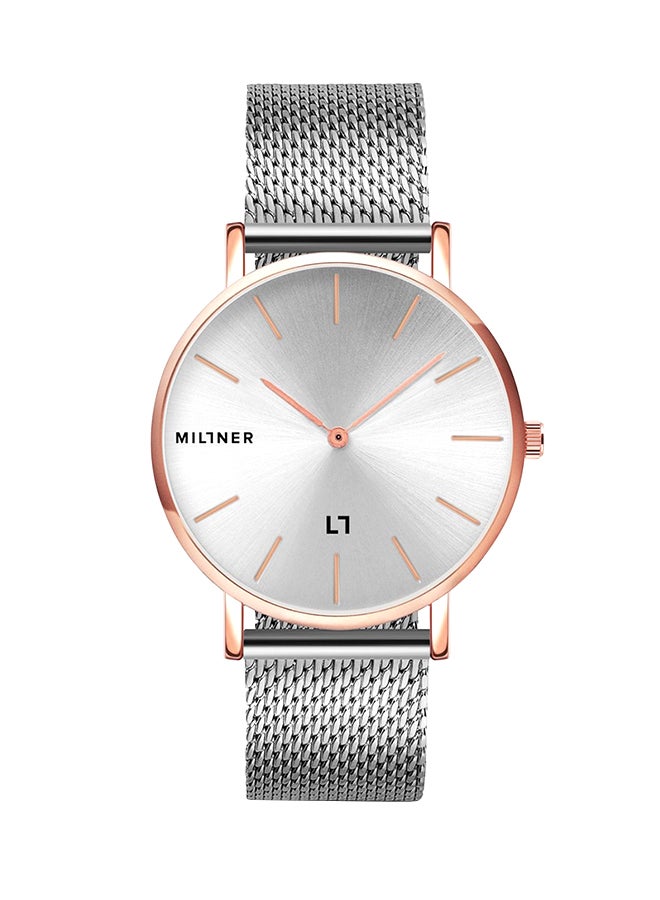 ميلنر ساعة يد معدنية بعقارب طراز 0010119 - 39 مم - فضي - Image 1