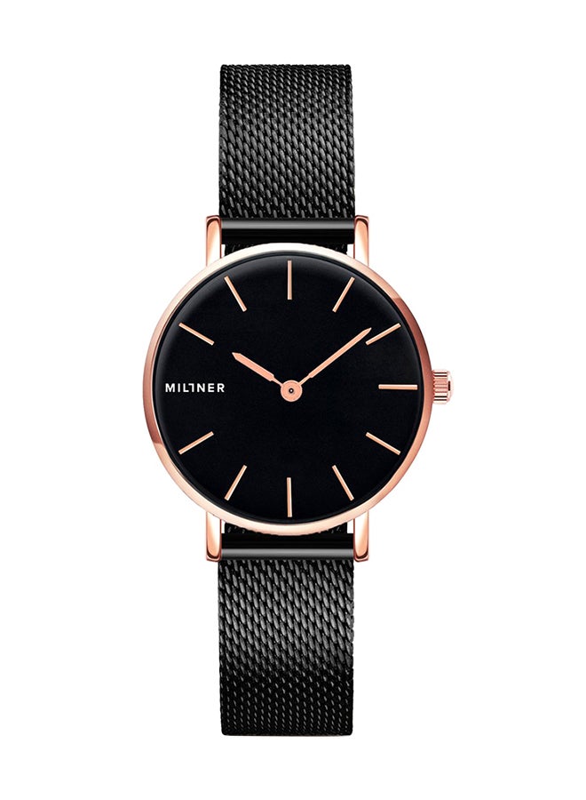 ميلنر ساعة يد بعقارب وسوار معدني طراز 0010605 - مقاس 28 مم - لون أسود للنساء - Image 1