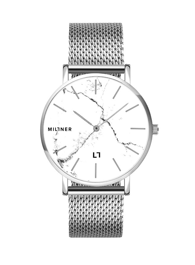 ميلنر ساعة يد معدنية بعقارب طراز 0010204 - 39 مم - فضي - Image 1