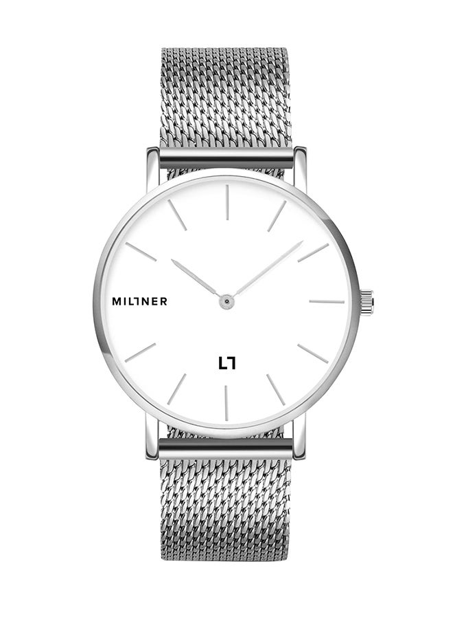 ميلنر ساعة يد بعقارب وسوار معدني طراز 0010103 - قياس 39 مم - فضي - Image 1